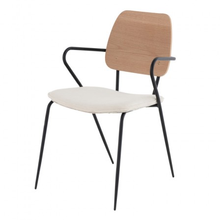 Silla Comedor Anne Roble-Beige