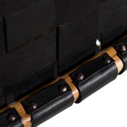 BUTACA NEGRO MADERA TECA-PIEL SALÓN 87 X 83 X 66 CM - Imagen 7