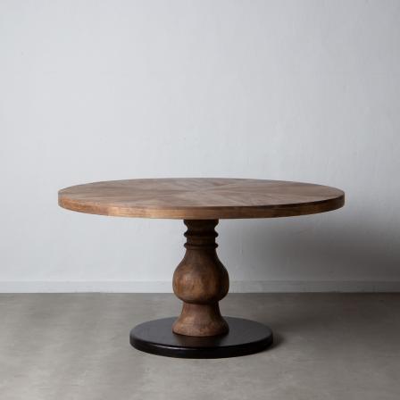 MESA COMEDOR NATURAL-NEGRO 140 X 140 X 75 CM - Imagen 1