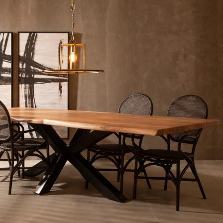 MESA COMEDOR NATURAL-NEGRO 300 X 94 X 78 CM - Imagen 2