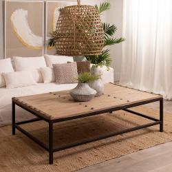 MESA CENTRO NATURAL MADERA DE OLMO 167 X 100 X 50 CM - Imagen 2