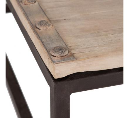 MESA CENTRO NATURAL MADERA DE OLMO 167 X 100 X 50 CM - Imagen 4
