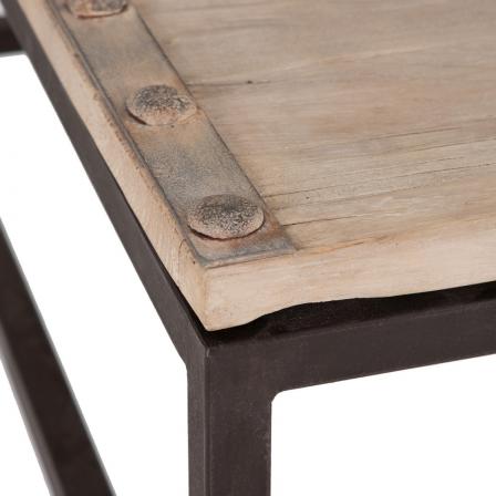 MESA CENTRO NATURAL MADERA DE OLMO 167 X 100 X 50 CM - Imagen 4