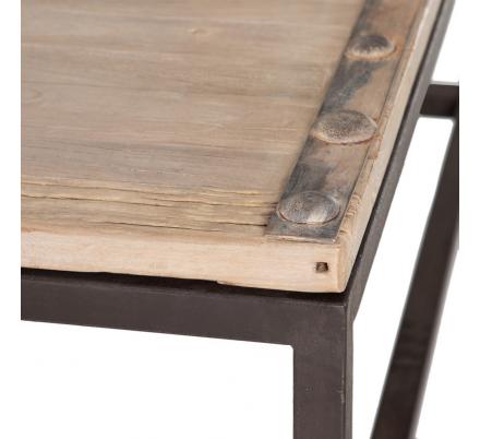 MESA CENTRO NATURAL MADERA DE OLMO 167 X 100 X 50 CM - Imagen 5