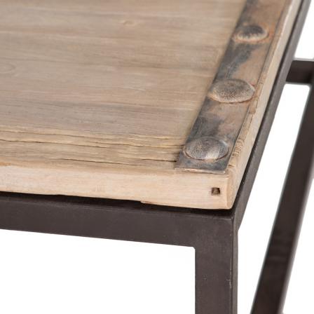 MESA CENTRO NATURAL MADERA DE OLMO 167 X 100 X 50 CM - Imagen 5