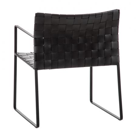 SILLA CON BRAZO NEGRO METAL / PIEL 60,50 X 57,50 X 77 CM - Imagen 4