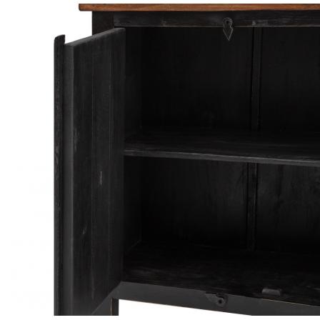 APARADOR NATURAL-NEGRO MADERA DE MANGO 173 X 41 X 97 CM - Imagen 7