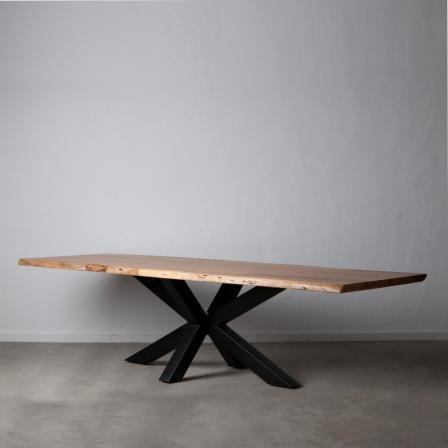 MESA COMEDOR NATURAL-NEGRO 300 X 94 X 78 CM - Imagen 1