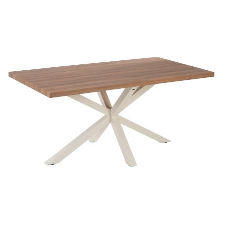 MESA COMEDOR NATURAL-BLANCO DM-METAL 160 X 90 X 76 CM - Imagen 2