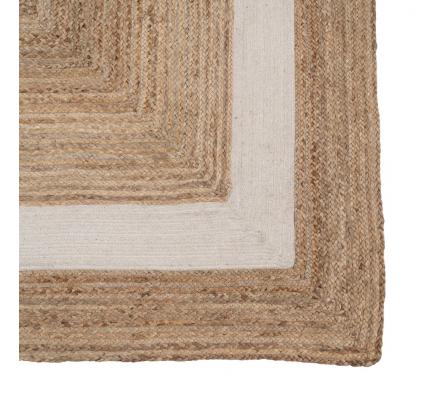 ALFOMBRA NATURAL-BLANCO YUTE DECORACIÓN 290 X 200 CM