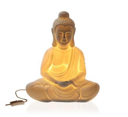 LAMPARA BUDHA PORCELANA