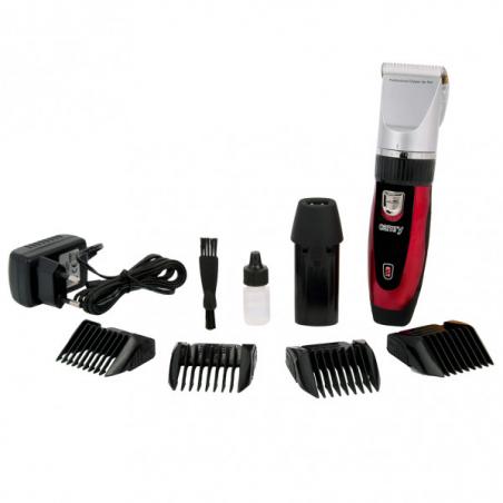 Cortapelos Mascotas Titanio 35w Hoja Ceramica  4 Peines Cepillo Bateria Extra Y Cable