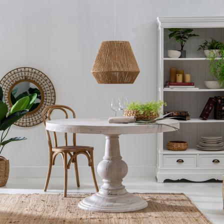 MESA COMEDOR BLANCO ROZADO 120 X 120 X 76 CM