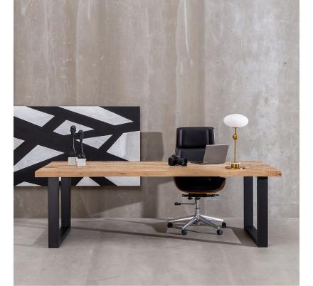 MESA COMEDOR NATURAL-NEGRO 240 X 100 X 76 CM