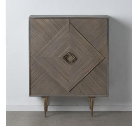 ARMARIO GRIS MADERA / METAL SALÓN 91,50 X 39,50 X 116 CM