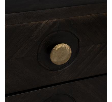 APARADOR MARRÓN-ORO MADERA / METAL SALÓN 122 X 41 X 91 CM