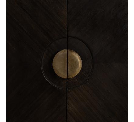 APARADOR MARRÓN-ORO MADERA / METAL SALÓN 122 X 41 X 91 CM