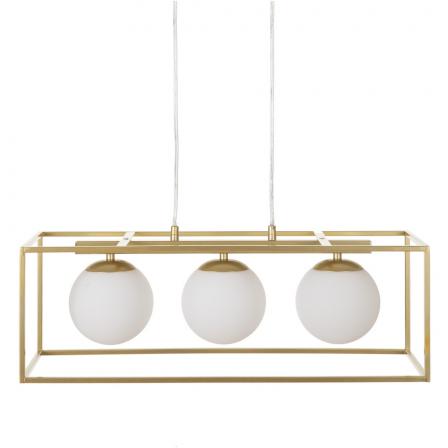 LÁMPARA TECHO ORO-BLANCO METAL-CRISTAL 60 X 20 X 20 CM