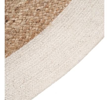 ALFOMBRA NATURAL-BLANCO YUTE DECORACIÓN 180 X 180 CM