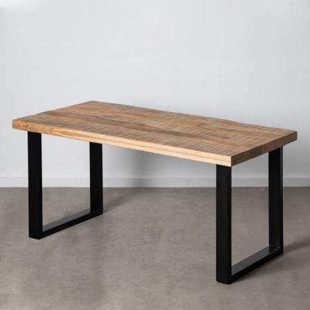 MESA COMEDOR NATURAL-NEGRO 160 X 80 X 76 CM