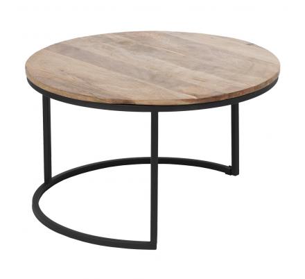 S/3 MESA CENTRO NATURAL-NEGRO 79 X 79 X 48 CM