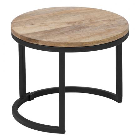 S/3 MESA CENTRO NATURAL-NEGRO 79 X 79 X 48 CM