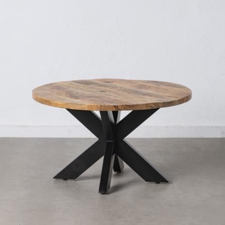 Mesa comedor natural-negro madera-hierro 240 x 100 x 79 cm