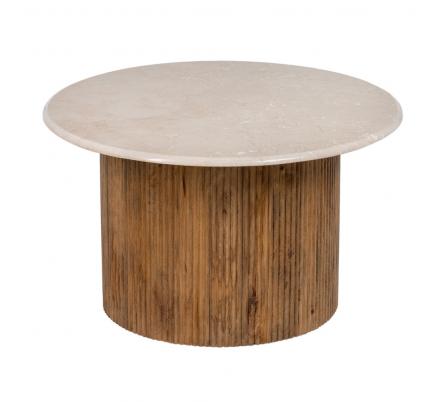 MESA CENTRO NATURAL-CREMA MÁRMOL/MADERA 76 X 76 X 45 CM