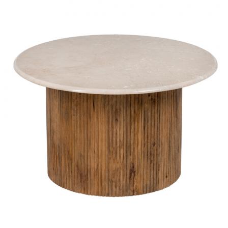 MESA CENTRO NATURAL-CREMA MÁRMOL/MADERA 76 X 76 X 45 CM