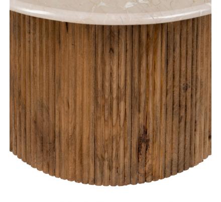 MESA CENTRO NATURAL-CREMA MÁRMOL/MADERA 76 X 76 X 45 CM