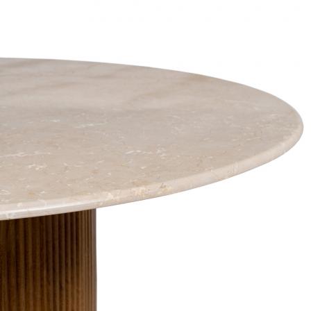 MESA COMEDOR NATURAL-CREMA MÁRMOL/MADERA 120 X 120 X 74 CM