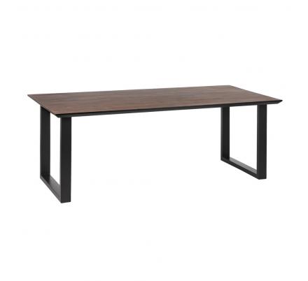 MESA COMEDOR NEGRO-MARRÓN MADERA-HIERRO 200 X 100 X 76 CM