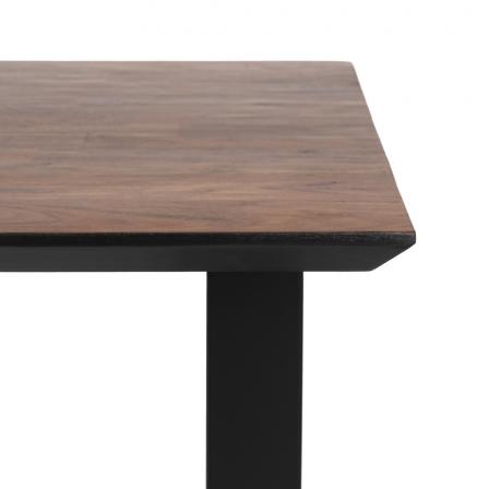 MESA COMEDOR NEGRO-MARRÓN MADERA-HIERRO 200 X 100 X 76 CM