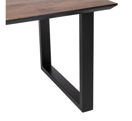 MESA COMEDOR NEGRO-MARRÓN MADERA-HIERRO 200 X 100 X 76 CM