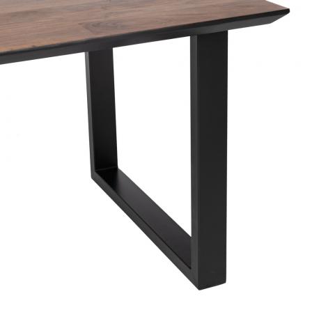 MESA COMEDOR NEGRO-MARRÓN MADERA-HIERRO 200 X 100 X 76 CM