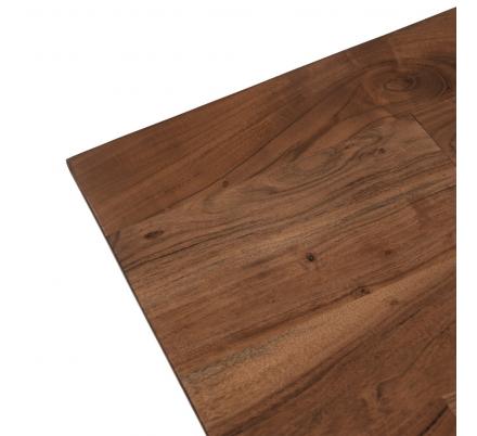 MESA COMEDOR NEGRO-MARRÓN MADERA-HIERRO 200 X 100 X 76 CM