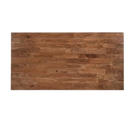 MESA COMEDOR NEGRO-MARRÓN MADERA-HIERRO 200 X 100 X 76 CM