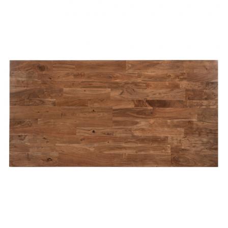 MESA COMEDOR NEGRO-MARRÓN MADERA-HIERRO 200 X 100 X 76 CM