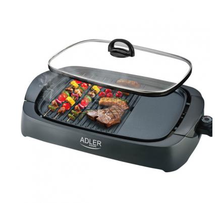 Grill Parrilla Electrica 3000w Reg.temperatura,antiadherente C/tapa De Vidrio Y Espatula 12x51x32 Cm