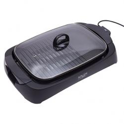 Grill Parrilla Electrica 3000w Reg.temperatura,antiadherente C/tapa De Vidrio Y Espatula 12x51x32 Cm