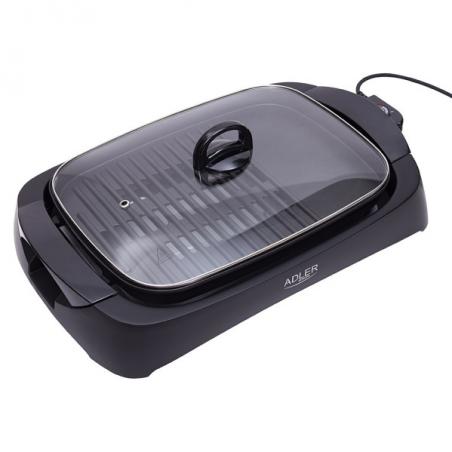 Grill Parrilla Electrica 3000w Reg.temperatura,antiadherente C/tapa De Vidrio Y Espatula 12x51x32 Cm