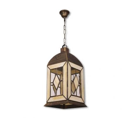 Farol Grande Califa 3xe27 Oro Viejo/Beis Regx33x33 Cm