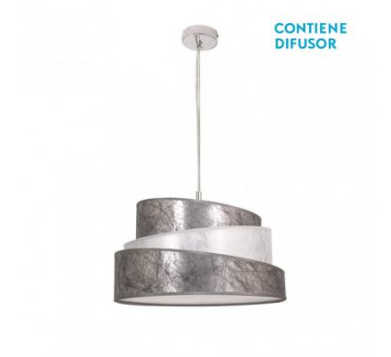 Colgante Colonia Cromo/plata-blanco 3xe27 Regx40x40 Cm