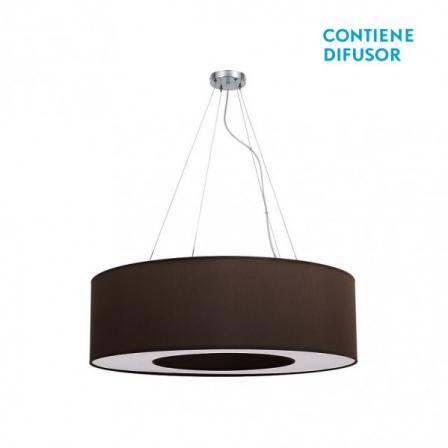 Colgante Mediano Haiti 4xe27 Cromo/Marron Regx65x65 Cm