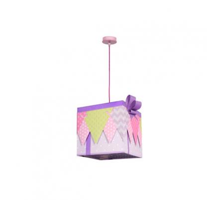 Colgante Grande Serie Regalo Lila 1xe27 30x30x30