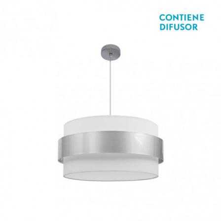 Colgante Bremen Cromo/blanco-plata 3xe27 Regx50x50 Cm