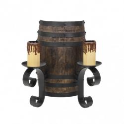 Aplique Barril 2xE27 Negro/marron 29x27x16 Cm