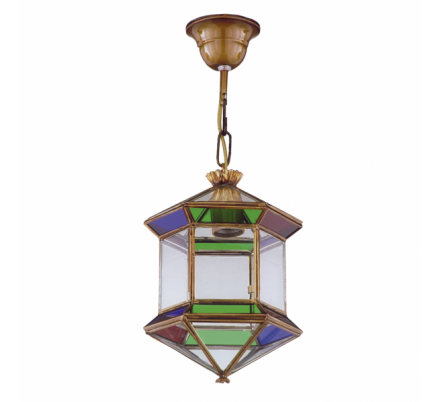 Farol Granadino Hexagonal 1xe27 Colores REGx21x21 Cm