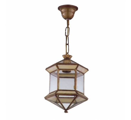 Farol Granadino Hexagonal 1xe27 Opalina REGx21x21 Cm