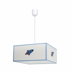 Colgante Cohete 1xe27 Blanco/azul Regx35x35